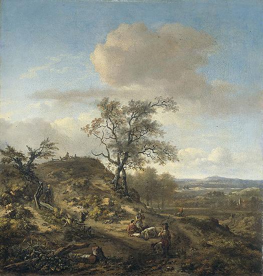 Jan Wijnants Landscape with a hunter and other figures. Spain oil painting art